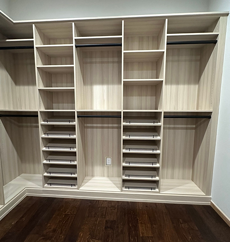 Custom closet system for storage