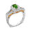 Thumbnail: 18k 2-Tone Neon Green &White Diamond "Palace" Ring