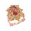 Thumbnail: Twilight Garden 14k RG Colors of Imperial Topaz & Diamond Lattice Ring