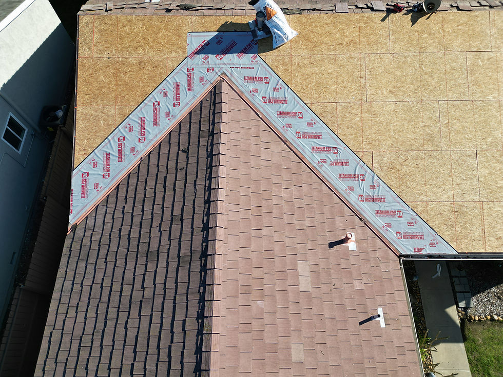 View of a house roof under construction