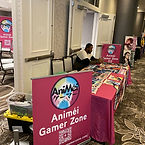 Passionate gamer engaging convention visitors