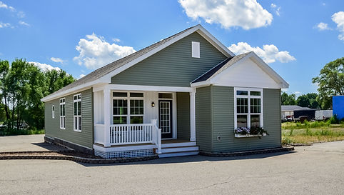 prefab one-story ranch style home