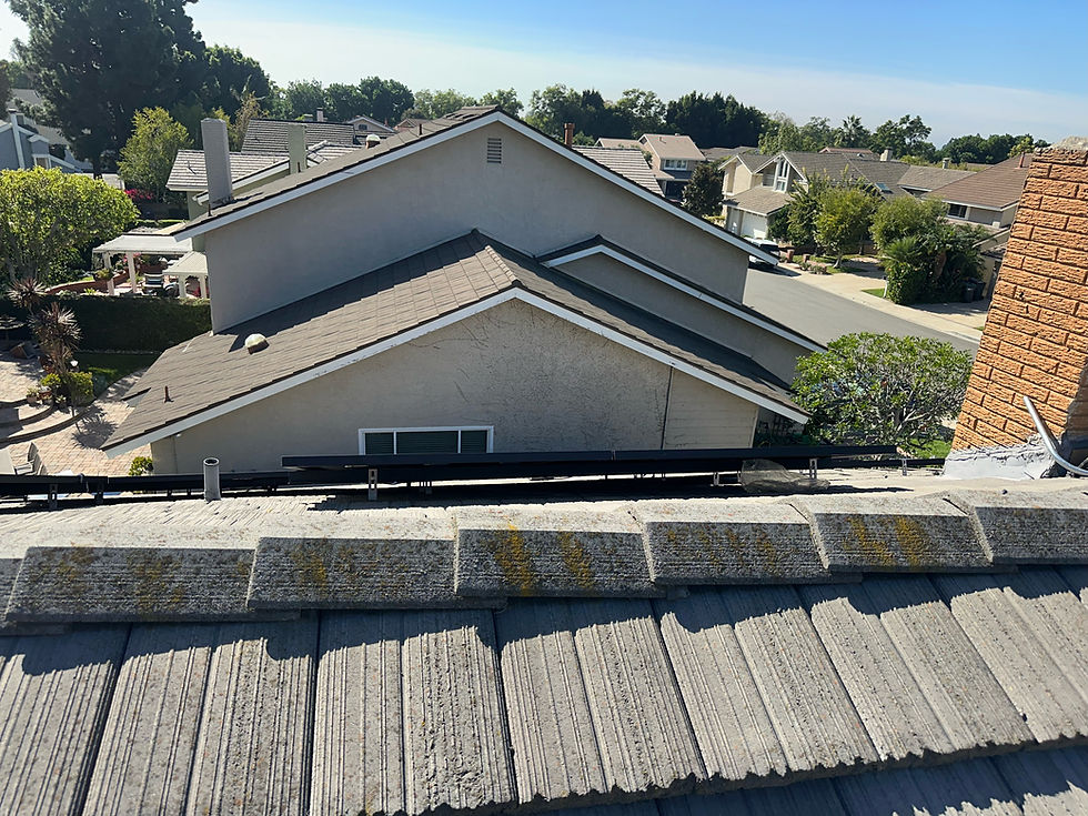 View from top of a tiled sloped roof