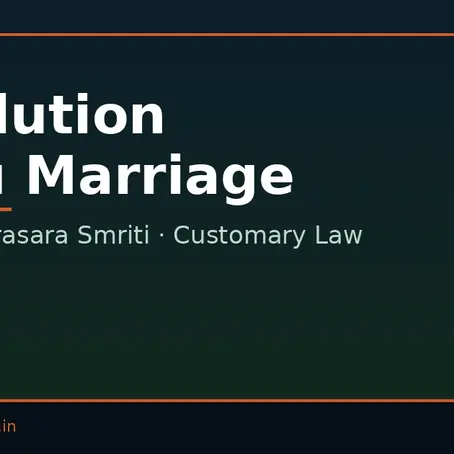The Dissolution of Hindu Marriage Before the 1955 Act