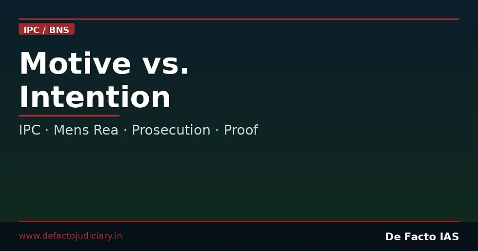 Motive vs. Intention in IPC: