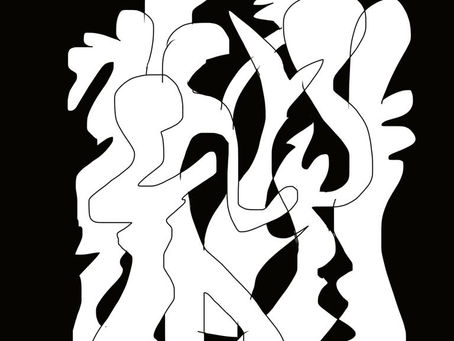 Sculpture and projecting cut out shapes