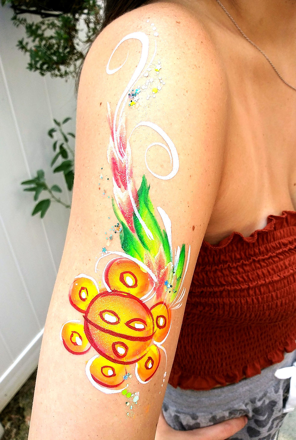 Taino Sun face painting design