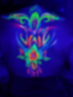 UV Neon Body Art back organic design
