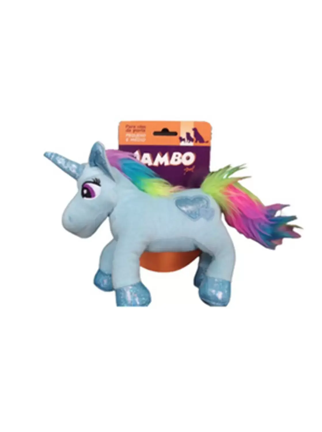 Brinquedo Mordedor Pelúcia Unicórnio (azul claro/colorido) - Jambo Pet