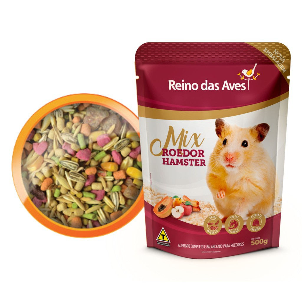 Mix Roedor Hamster 500g - Reino das Aves