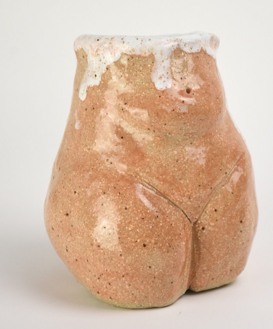Clay sculpture of postpartum body