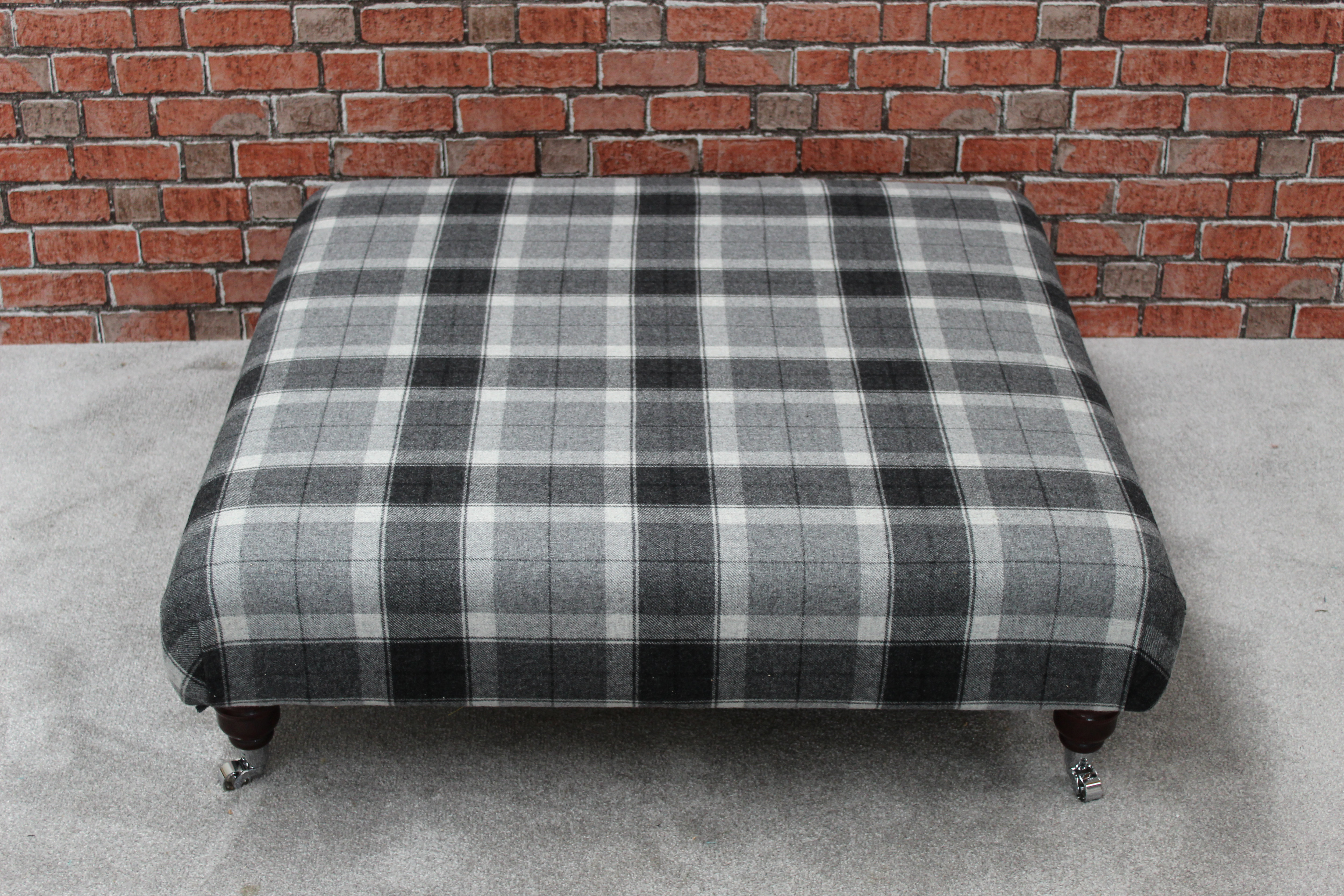 Tartan Footstool Bespoke Coffee Table Pouffe - Extra Large ...