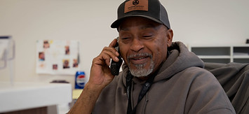 Solutions Recovery peer response team on helpine call at club.jpg