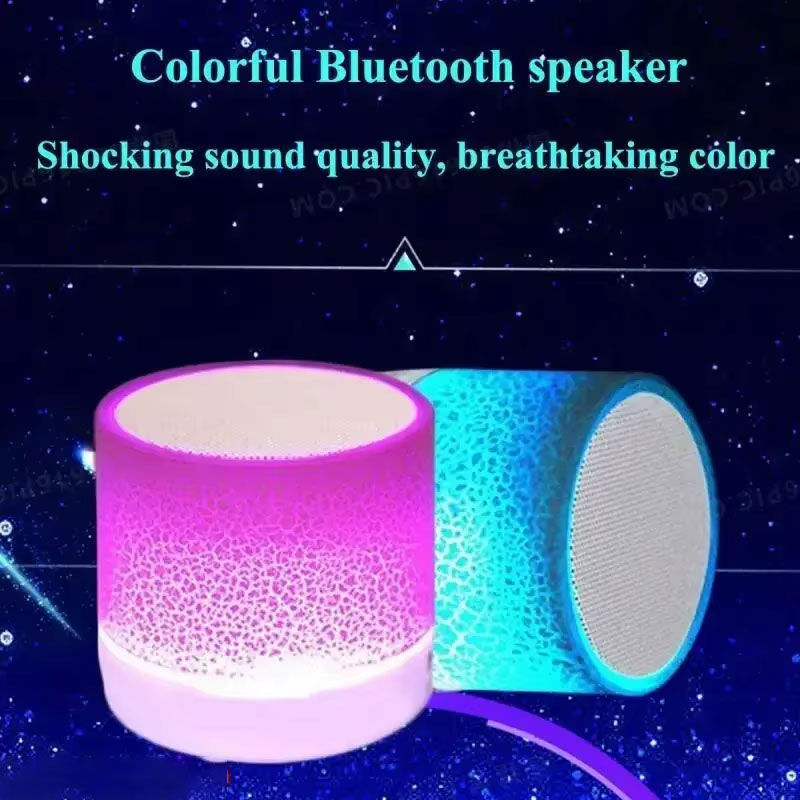 Wireless Mini Speaker, Subwoofer, Dazzle Crackle 7 Colour Light Wireless Mini Sp