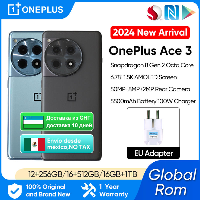 New OnePlus ACE 3 Global Rom Snapdragon 8 Gen 2 6.78'' 1.5K 120Hz AMOLED Display