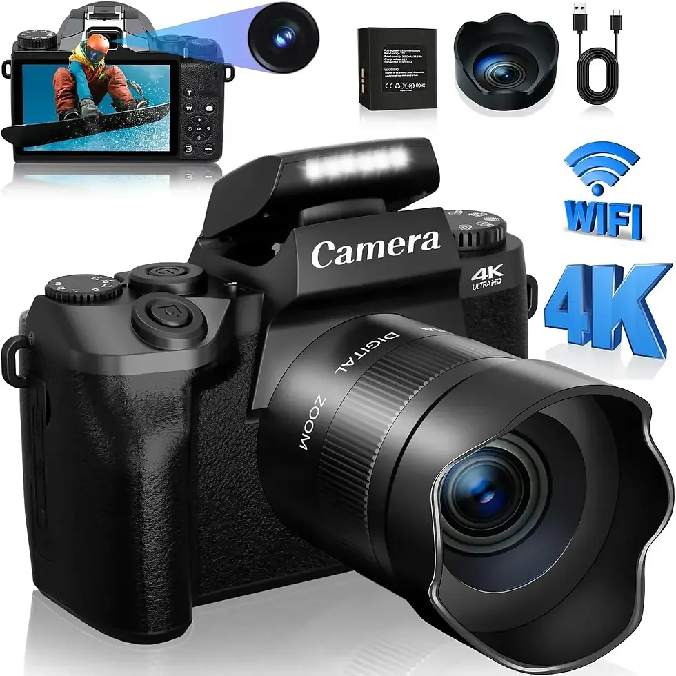 4K DSLR Cameras for Photography 64MP WiFi Auto Focus YouTube Vlogging Video Came