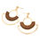 Miniatura: Pendientes ovales Metal y Madera Unicos para destacar