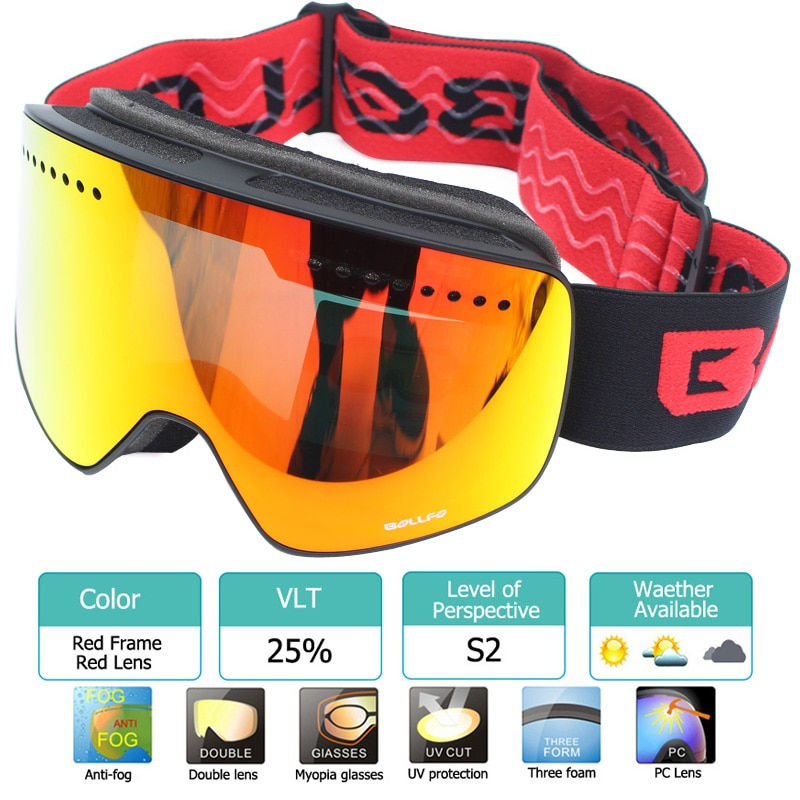 Miniatura: Ski Goggles Polarized Lens Skiing Anti-Fog UV400 Snowboard Goggles Men Women