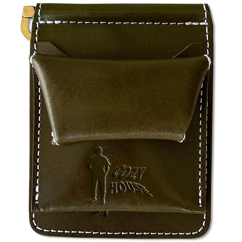 サムネイル： COZYHOUSETOKYO VEGETABLE TANNED LEATHER COIN CASE GREEN TEA / WHITE