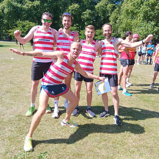 QPH Men's Relay team - George, Luke, Rob and Mark, with Sam photo bombing at the front