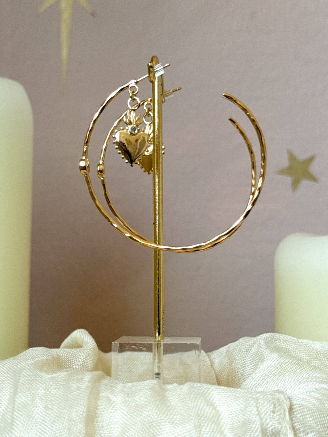 The Radiant Open Heart Hoops