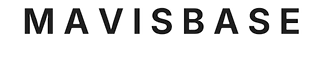 MAVISBASE logo in outlined text on a black background