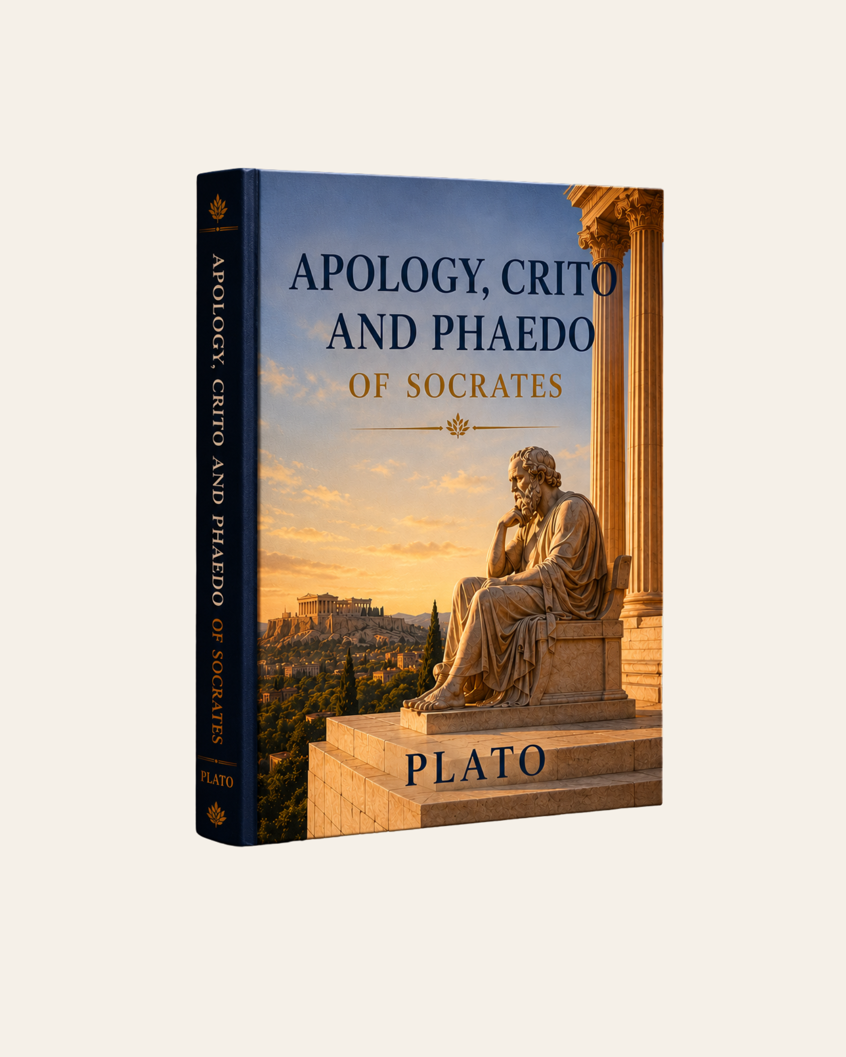 Apology, Crito, and Phaedo of Socrates By Plato. Hardcover.