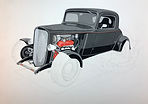 Step 4, unfinished painting of 33 Chevy by Dan Wildes