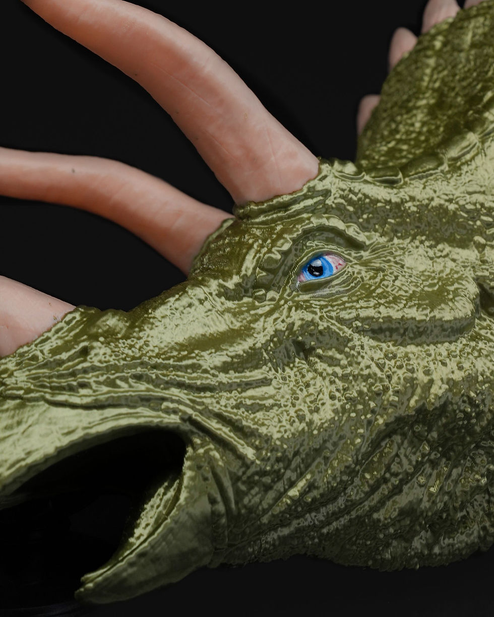 Küçük resim: Jurassic Park Triceratops Dinozor Boyalı Duvar Büstü 20 Cm