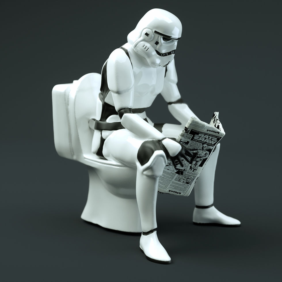 Küçük resim: Star Wars Tuvalette Stormtrooper Boyalı Figür Büyük Boy 25CM