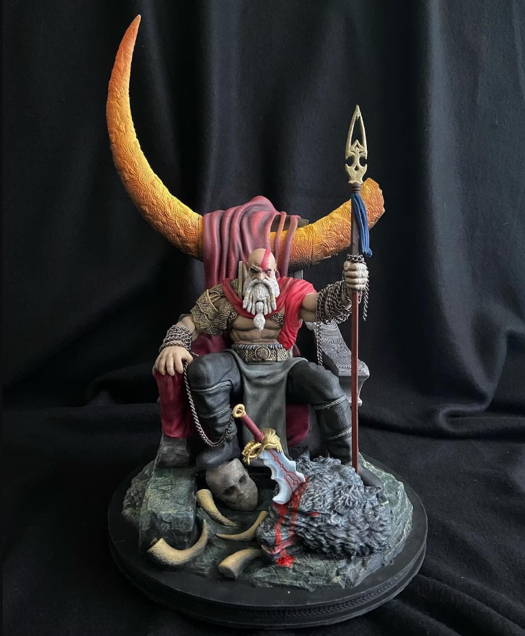 God of War Kratos Figür God of War Yaşlı Kratos Obje 25 Cm Büyük Boy