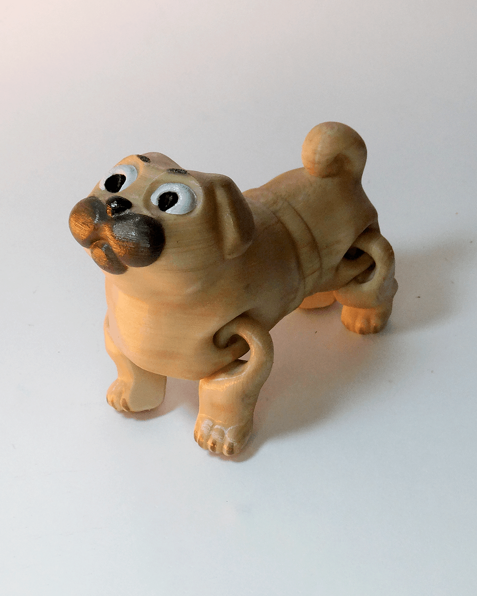 Küçük resim: Pug Köpek Oyuncak Hayvanlar Hareketli Oyuncak 3'lü Pug Köpek Oyuncak