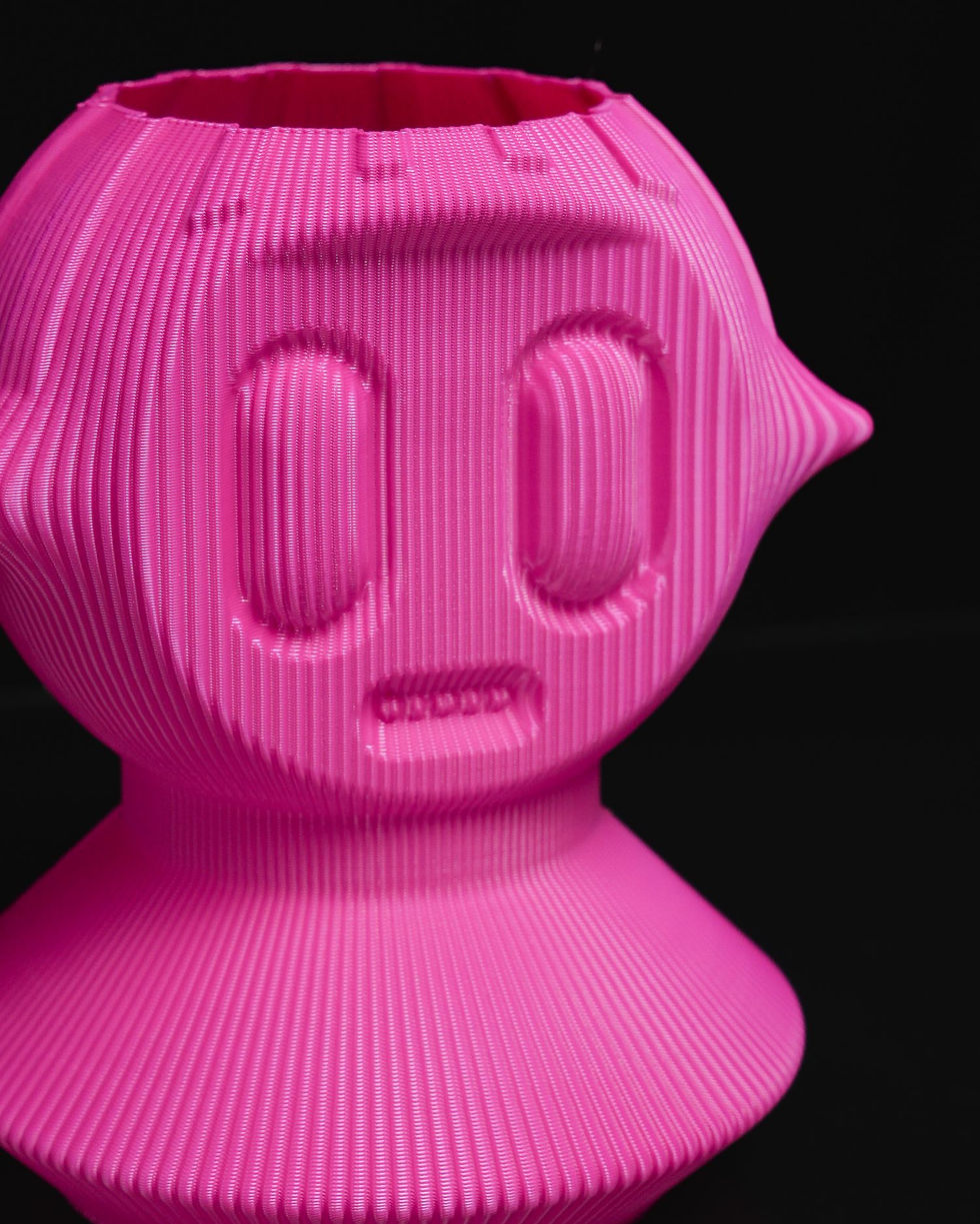 Küçük resim: Fütüristik Galaksi Dekoratif Pembe Robot Vazo