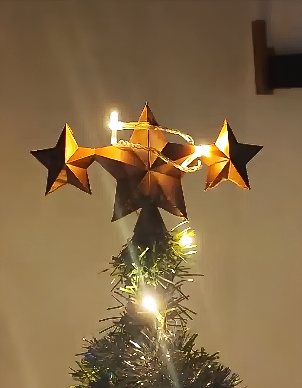 Üç Yıldızlı Yılbaşı Süsü Üçlü Yıldız Çam Ağacı Süsü