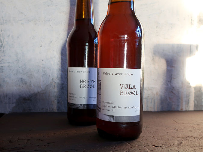 Visuell identitet og etiketter for Alvebrygg, et privat lite bryggeri