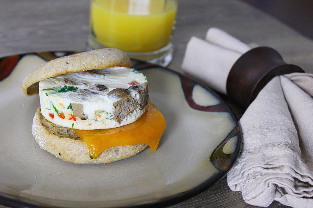 Egg white & turkey sausage sandwich