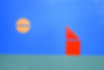 house and sun painting
