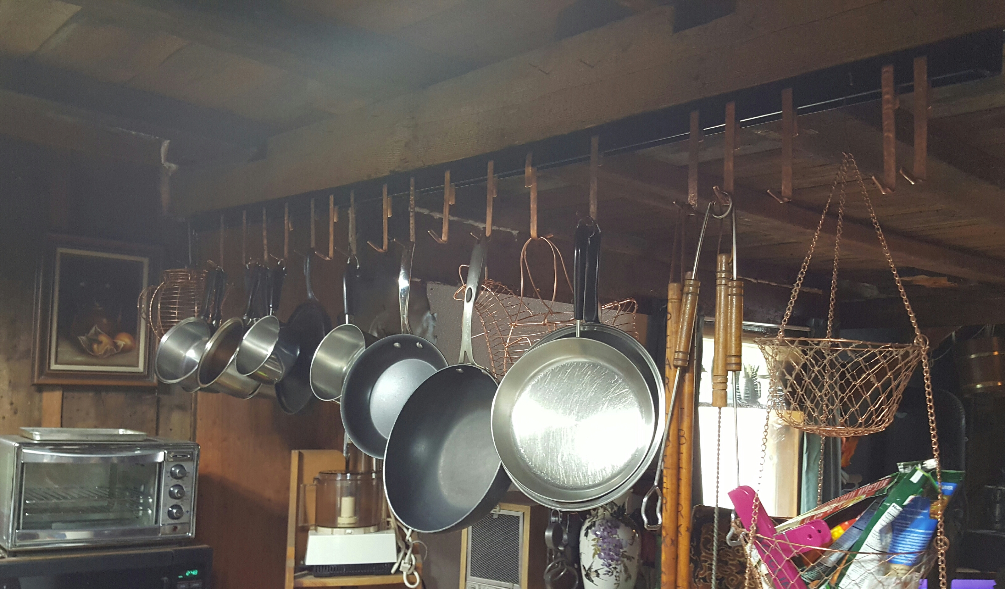 Pot Hanger w/ copper formed hooks