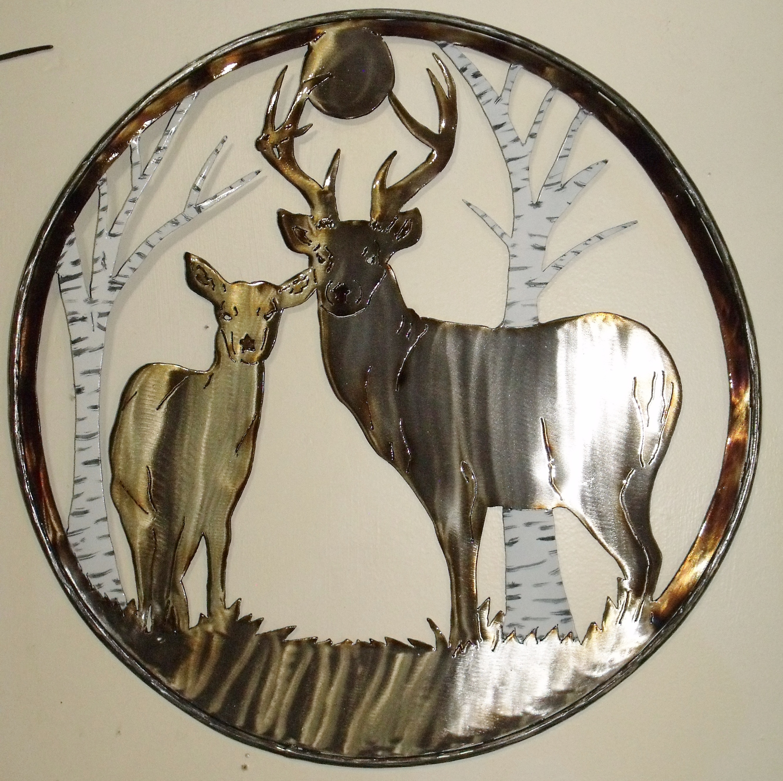 Doe & Buck in Rd Frame