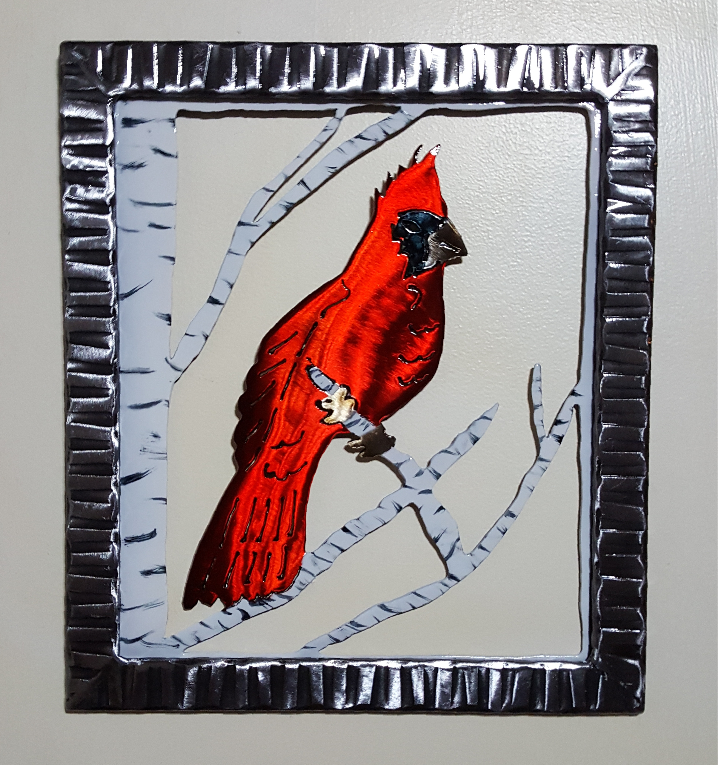 Framed Cardinal in a Birch