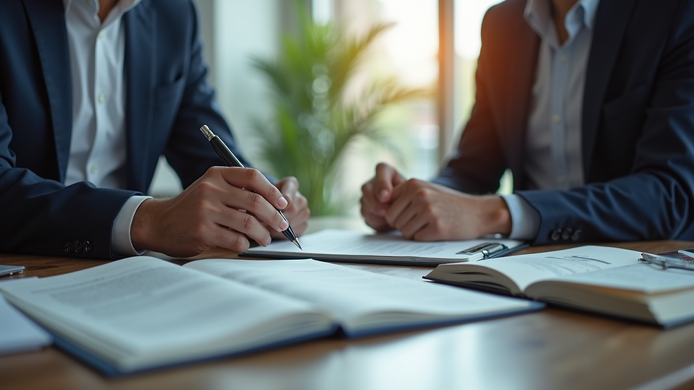 Eye-level view of a business consultant discussing tax credits with a client
