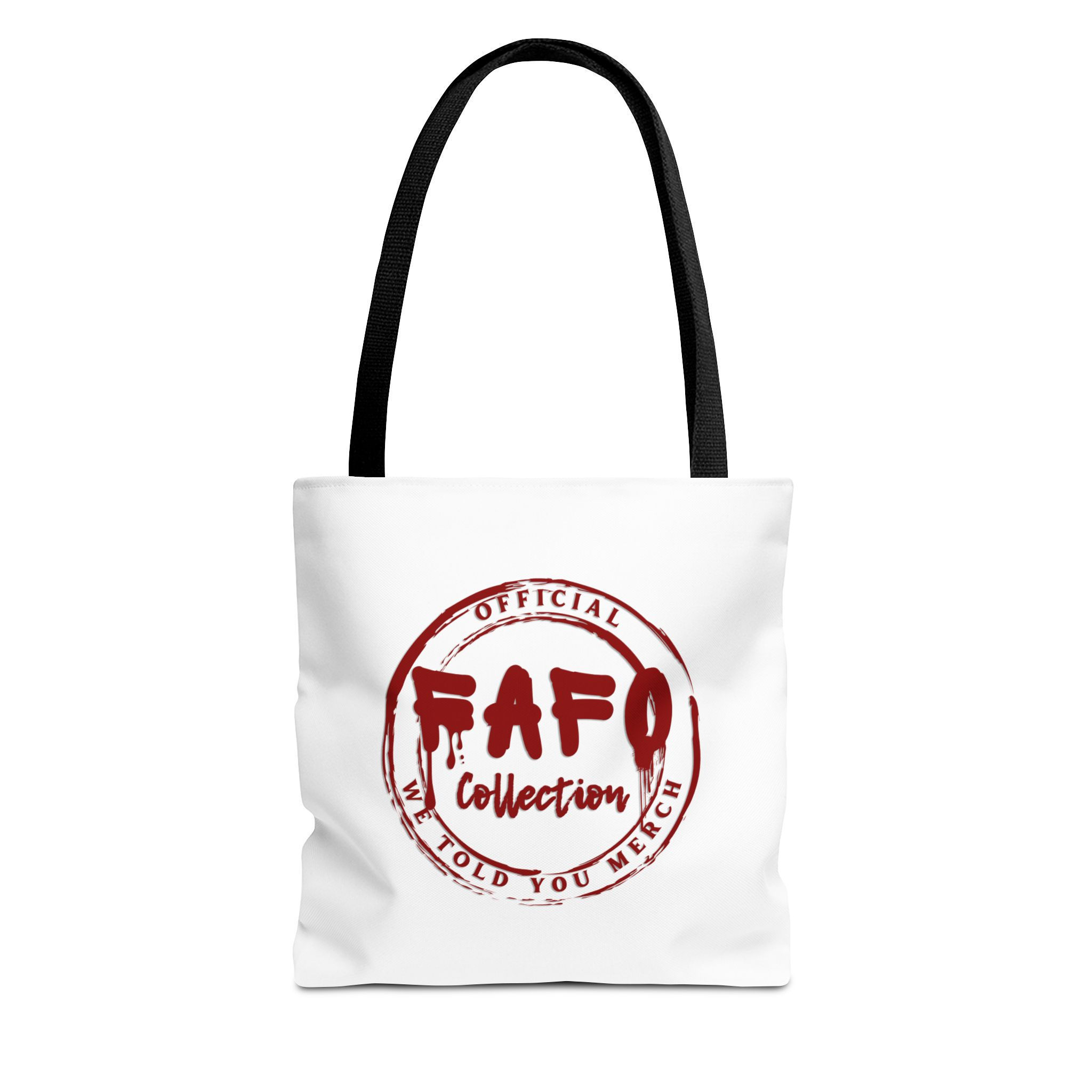  FAFO Logo Tote Bag White- Red - Black – Stylish & Built to Make a Statement