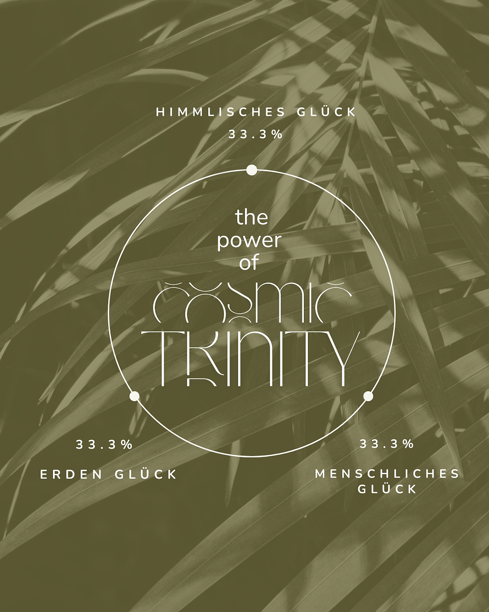 Cosmic Trinity:
The Power of Cosmic Trinity — Heaven Luck, Human Luck und Earth Luck je 33.3% in der chinesischen Metaphysik