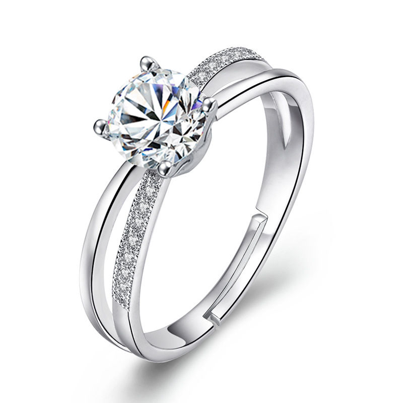 Miniatura: Fashionable Korean Style Open Ring with Diamonds