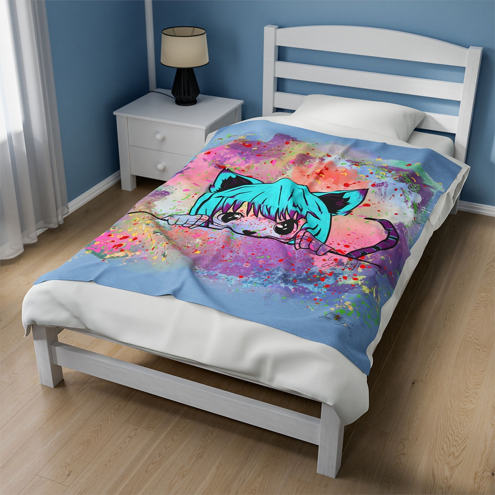 Thumbnail: Velveteen Plush Blanket - Pretty Kitty Collection
