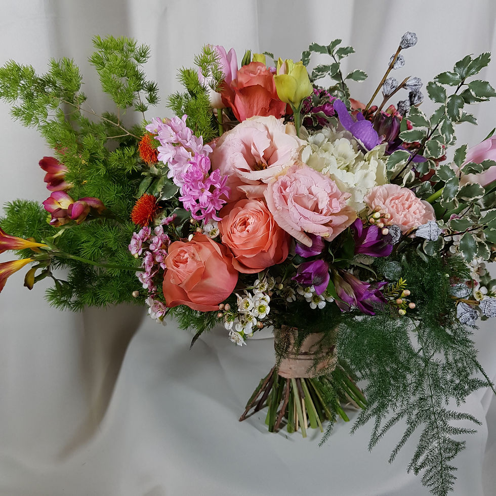 Thumbnail: Hand Tied bouquet in Pink and Lavander