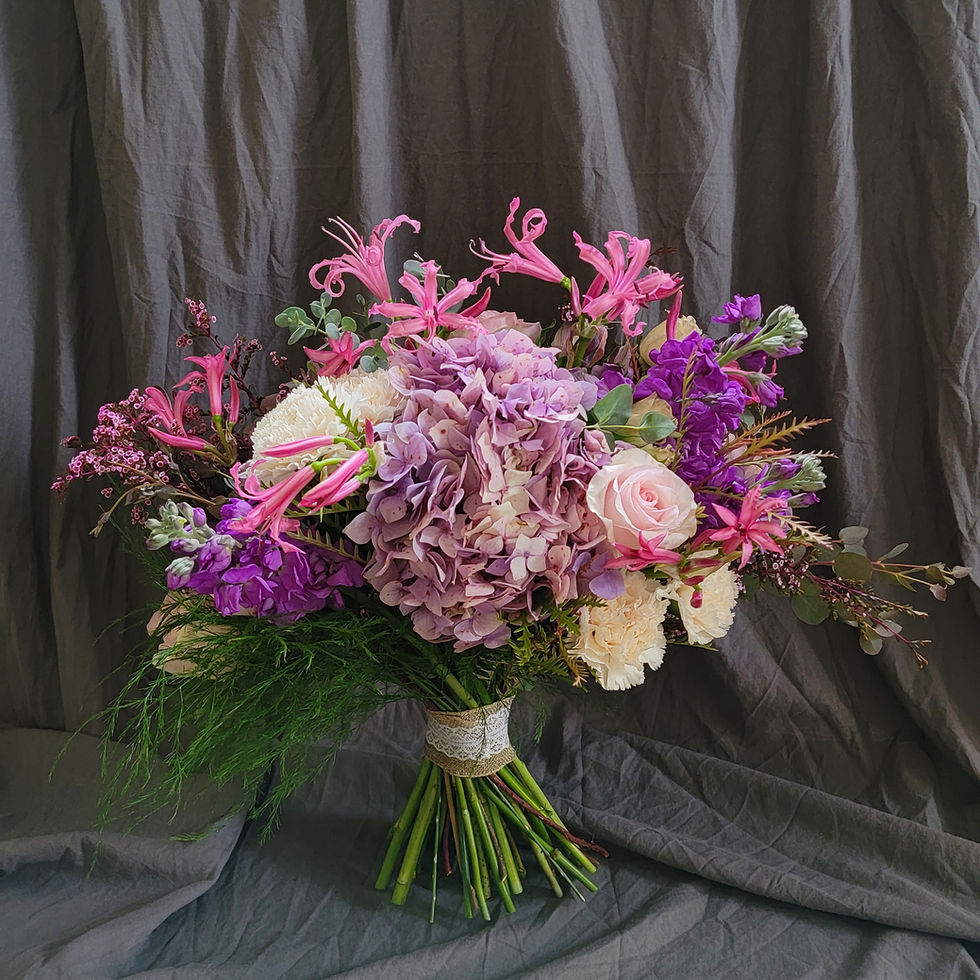 Thumbnail: Hand Tied bouquet in Pink and Lavander