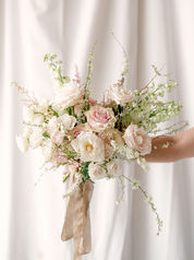 Light pastel color pallet wedding bouquet