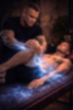 Bodywork and somatic reset session — fascial stretch therapy, vibroacoustic therapy, and red light healing