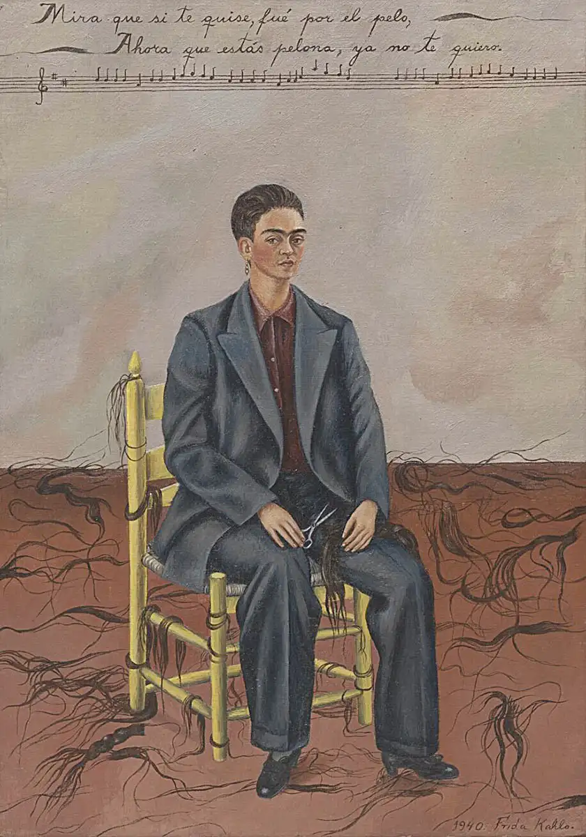 Frida Kahlo: Self Portrait with Cropped Hair